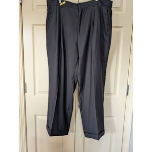 Vinci charcoal Pleated Dress Pants Slacks with Permanent Cuffs 40 x 29.5